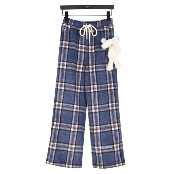 13de Marzo Checkered Drawstring Trousers